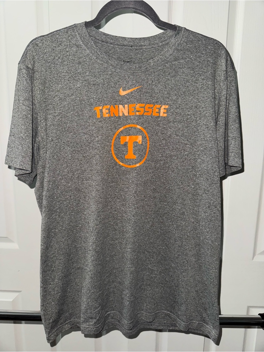 Nike Gray Tennessee Short Sleeve Tee with Orange Logo
